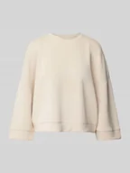 Bluzy damskie - Bluza o kroju oversized z prążkowanymi wykończeniami - miniaturka - grafika 1