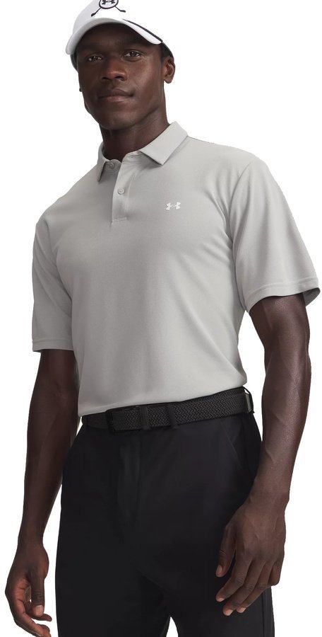 Koszulka męska polo UNDER ARMOUR Tee To Green Pique Polo szara M
