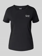 Koszulki i topy damskie - T-shirt z nadrukiem z logo i okrągłym dekoltem - miniaturka - grafika 1