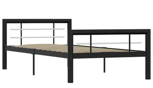 Czarne metalowe łózko w stylu loftowym 90 x 200 cm S1-T12 - Łóżka - miniaturka - grafika 1