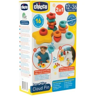 Zabawka edukacyjna CHICCO Smart2Play Kolorowe Pinezki Chmurki 00012192000000 - Zabawki interaktywne dla dzieci - miniaturka - grafika 1