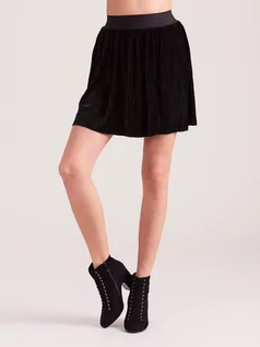 Spódnice - Spódnica plisowana czarny casual elegancki klasyczny długość mini - grafika 1