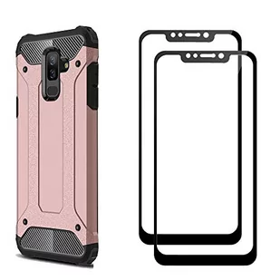 FANFO Xiaomi Pocophone F1 etui + [2 sztuki] szkło hartowane, tworzywo TPU + PC, trwałe etui ochronne + twardość 9H, folia ochronna na wyświetlacz do Xiaomi Pocophone F1, różowe złoto - Szkła hartowane na telefon - miniaturka - grafika 1