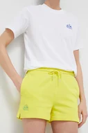 Spodenki damskie - Marmot szorty damskie kolor żółty gładkie high waist - miniaturka - grafika 1