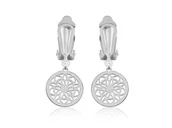 Kolczyki - Srebrne klipsy z rozetą - Madeleine - miniaturka - grafika 1