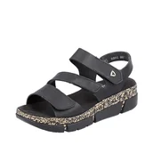 Sandały damskie - Rieker V2301 sandały damskie, czarny, 42 EU - miniaturka - grafika 1