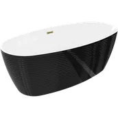 Wanny - Mexen Lira wanna wolnostojąca wzór 170 x 80 cm, biała/czarna, przelew złoty - 52831708075-50 - miniaturka - grafika 1