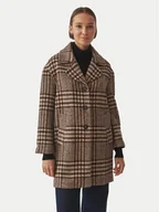 Płaszcze damskie - Tatuum Płaszcz wełniany Sewro 1 T2419.007B Brązowy Regular Fit - miniaturka - grafika 1