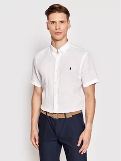 Koszule męskie - Ralph Lauren Polo Koszula 710795453008 Biały Slim Fit - grafika 1