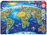 Puzzle - Educa puzzle Charakterystyczne Miejsca Ziemi - miniaturka - grafika 1