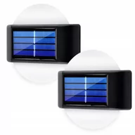 Lampy ogrodowe - Zestaw 2x Lampa Solarna Ogrodowa LED Kinkiet Elewacyjny Góra Dół Oprawa Okrągła - miniaturka - grafika 1