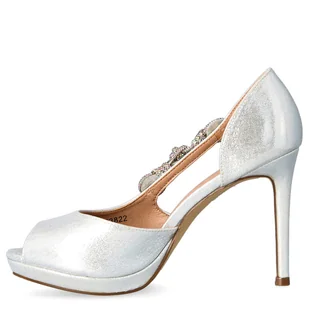 Szpilki z odkrytymi palcami - MENBUR 23822 SREBRNE - Czółenka - miniaturka - grafika 5