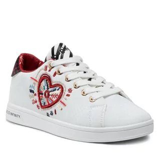 Sneakersy damskie - Desigual Sneakersy Shoes Cosmic Heart 21WSKP07 1000 - grafika 1