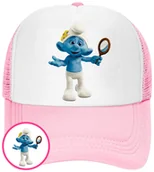 Czapki i chusty sportowe męskie - CZAPKA Z DASZKIEM SMERFY DLA DZIECI SIATKA RÓŻOWA BEJSBOLÓWKA - miniaturka - grafika 1