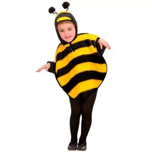 Widmann Widmann 60259 60259-kostium dziecięcy pszczoła z pluszu, ponczo z kapturem, zwierzę, impreza tematyczna, karnawał, uniseks dla dzieci, czarny/żółty, 98 cm 60259 - Stroje karnawałowe - miniaturka - grafika 1