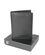 Portfele - Portfel Męski Jennifer Jones Duży Pionowy Bez Zapięcia Dwa Skrzydełka Skóra Naturalna 5312 CZARNY 13 x 9,5 x 3 [cm] - miniaturka - grafika 1