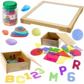 Zabawki sensoryczne - MASTERKIDZ Panel Skrzynia LED Sensoryczna + Zestaw Akcesoriów - miniaturka - grafika 1