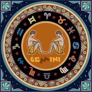 Malowanie po numerach - Norimpex Diamentowa mozaika Mandala 7D Zodiak Bliźnieta 30x30cm 1006577 - miniaturka - grafika 1