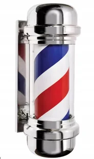 Barber pole słupek plafon barber shop 57 cm srebrny - Meble modułowe i akcesoria - miniaturka - grafika 1