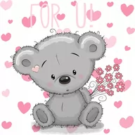 Naklejki na ścianę - Naklejki ścienne dla dzieci mat Miś, Misie 54, 100x100 cm - miniaturka - grafika 1