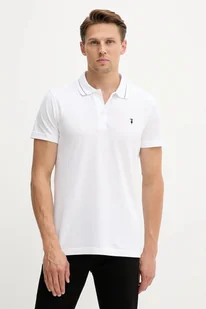Trussardi polo bawełniane męski kolor biały gładki G5018000026N - Koszulki męskie - miniaturka - grafika 1