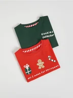 Bluzki dla niemowląt - Reserved - Bawełniany longsleeve 2 pack - czerwony - miniaturka - grafika 1