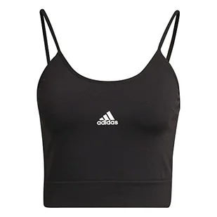 adidas Damski tank top W Sml Spagcrop, czarny/biały, L - Koszulki i topy damskie - miniaturka - grafika 1