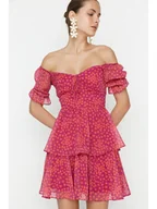 Sukienki - trendyol Sukienka w kolorze fioletowo-pomarańczowym - miniaturka - grafika 1