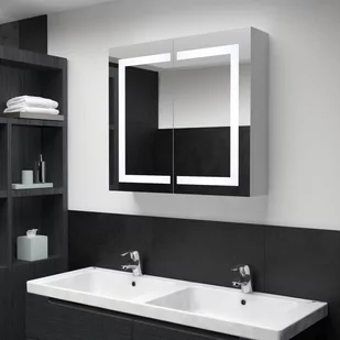 vidaXL Szafka łazienkowa z lustrem i LED, 80 x 12,2 x 68 cm - Szafki łazienkowe - miniaturka - grafika 1
