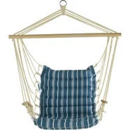 Wiszący fotel bujany Montego, drewniane podłokietniki