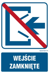 RB501 WEJŚCIE ZAMKNIĘTE, PN - PŁYTA PCV 1MM; (250X375MM) - Systemy ekspozycyjne i znaki informacyjne - miniaturka - grafika 1