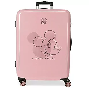 Disney Walizka Mickey Outline, średniej wielkości, różowa, 48 x 68 x 26 cm, sztywna, zamknięcie ABS, zintegrowana, 70 l, 3 kg, 4 kółka - Walizki - miniaturka - grafika 1