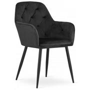 Krzesła - Komplet czarnych welurowych krzeseł 2 szt. do kuchni - Waris - miniaturka - grafika 1