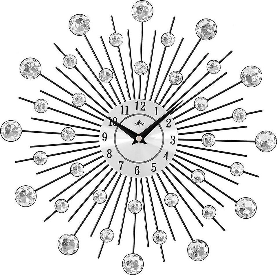 Zegarek MPM Zegar ścienny MPM E04.4282.70 czytelny cichy z kryształkami