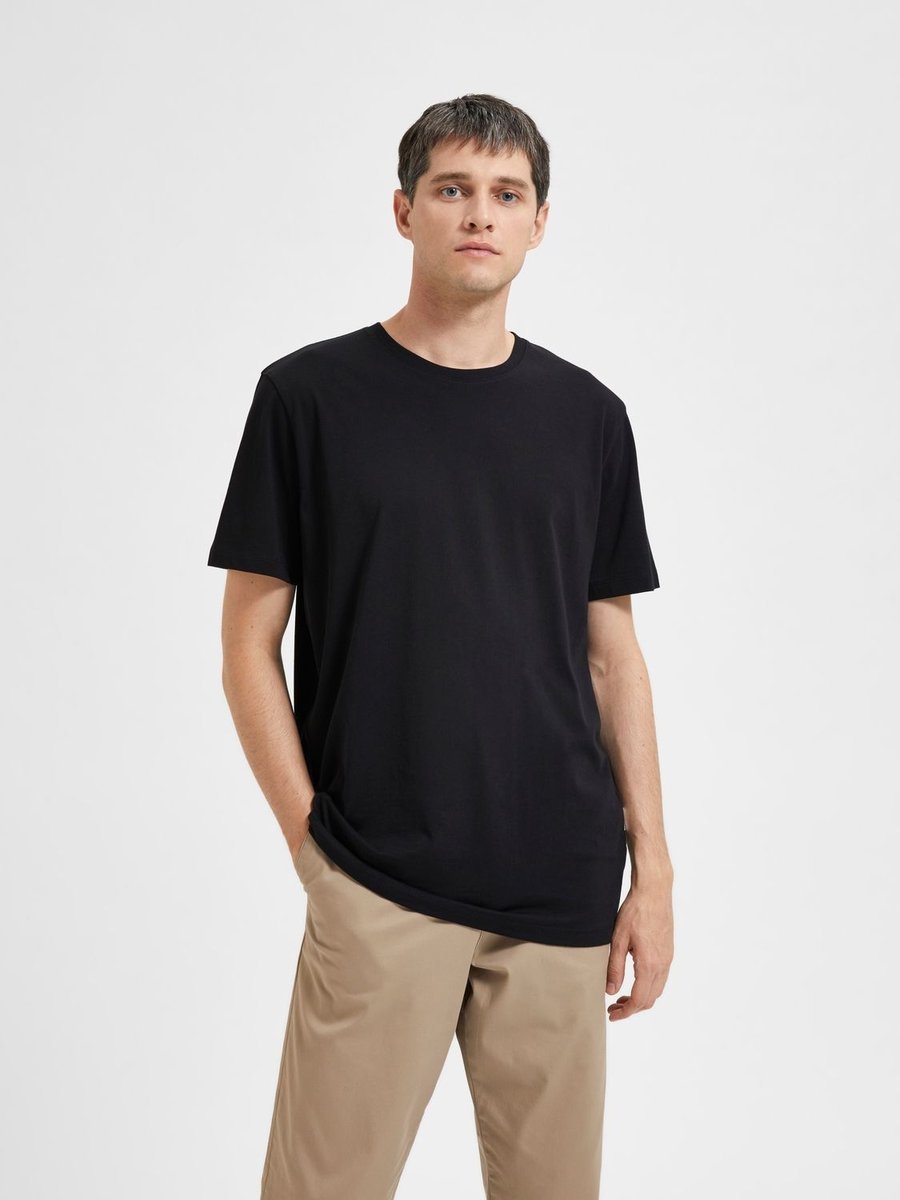 t-shirt uomo selected 16087842 haspen black