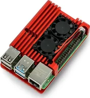 Akcesoria do komputerów jednopłytkowych - JustPi Obudowa justPi do Raspberry Pi 4B - aluminiowa z dwoma wentylatorami - czerwona ODS-15690 - miniaturka - grafika 1