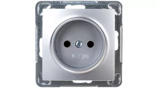 LEDart pojedyncze bez uziemienia, bez ramki - Ospel Impresja GP-1Y/m/18, kolor srebrny, 16A/250V - Gniazdka elektryczne - miniaturka - grafika 1