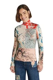 Koszulki i topy damskie - Desigual T-shirt damski Ts_Kyoto, niebieski, XL - grafika 1