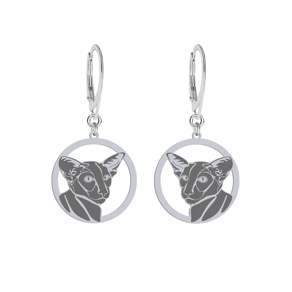 Kolczyki Srebrne Kot Orientalny 925 Biżuteria Kobieta Prezent GRAWER GRATIS