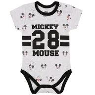 Body dla niemowląt - Szare body z czarnymi nadrukami i wzorami MYSZKA MICKEY 12 m 80 cm - miniaturka - grafika 1