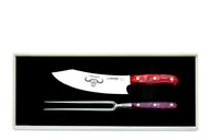 Zestawy sztućców - Giesser PremiumCut zestaw 2 noży szefa kuchni 20cm + widelec do mięsa akryl Red Diamond - miniaturka - grafika 1