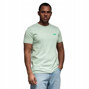 Bawełniany t-shirt męski z zieloną naszywką miętowy OM-TSCT-0151 V4 r. L - Koszulki męskie - miniaturka - grafika 1