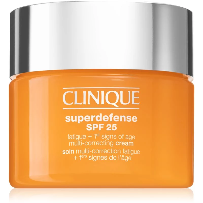 Clinique Superdefense™ SPF 25 Fatigue + 1st Signs Of Age Multi-Correcting Cream krem przeciw pierwszym oznakom starzenia do skóry suchej i mieszanej SPF 25 30 ml