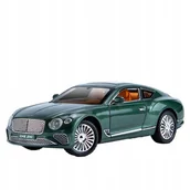 Zabawki zdalnie sterowane - BENTLEY CONTINENTAL GT METALOWY MODEL SAMOCHODU 1:24 DŹWIĘK ŚWIATŁO ZIELONY - miniaturka - grafika 1