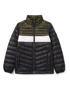 JACK&JONES JUNIOR JJEHERO Puffer Collar JNR kurtka chłopięca, różowy/szczegóły: czarny/biały blok, 140, Rodzynka/szczegóły: czarny/biały, 140 - Kurtki i płaszcze dla chłopców - miniaturka - grafika 1