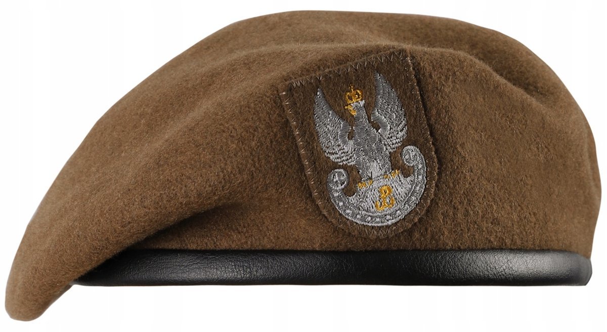 Beret Wojskowy Polski Wojsk Obrony Terytorialnej WOT Wełniany Brązowy 63