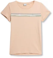 Bluzki damskie - T-shirt damski z bawełny organicznej 4F SS23TTSHF275 - róż L - miniaturka - grafika 1