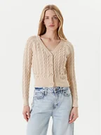 Swetry damskie - Guess Kardigan W5YR15 Z3OU0 Beżowy Regular Fit - miniaturka - grafika 1