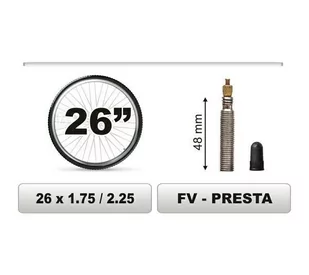 Dętka Rowerowa SUPER MOCNA 26 X 1,75 / 2,25 Fv - Dętki rowerowe - miniaturka - grafika 1