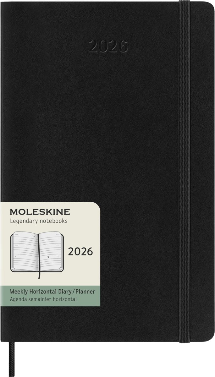MOLESKINE kalendarz 2026 CZARNY LARGE HORIZONTAL TYGODNIOWY SOFT (13x21)